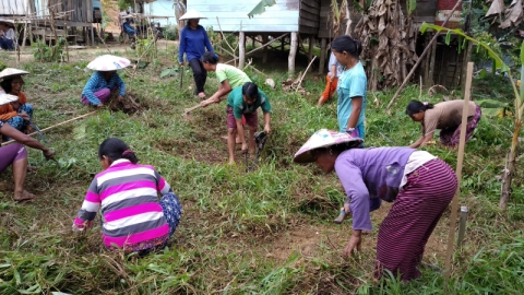 Kelompok Wanita Tani Membuat Kebun Sayur